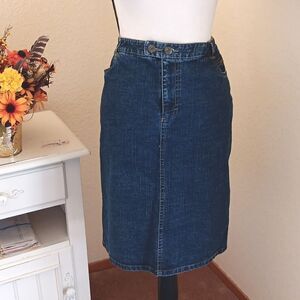 Tribal Denim Straight Skirt